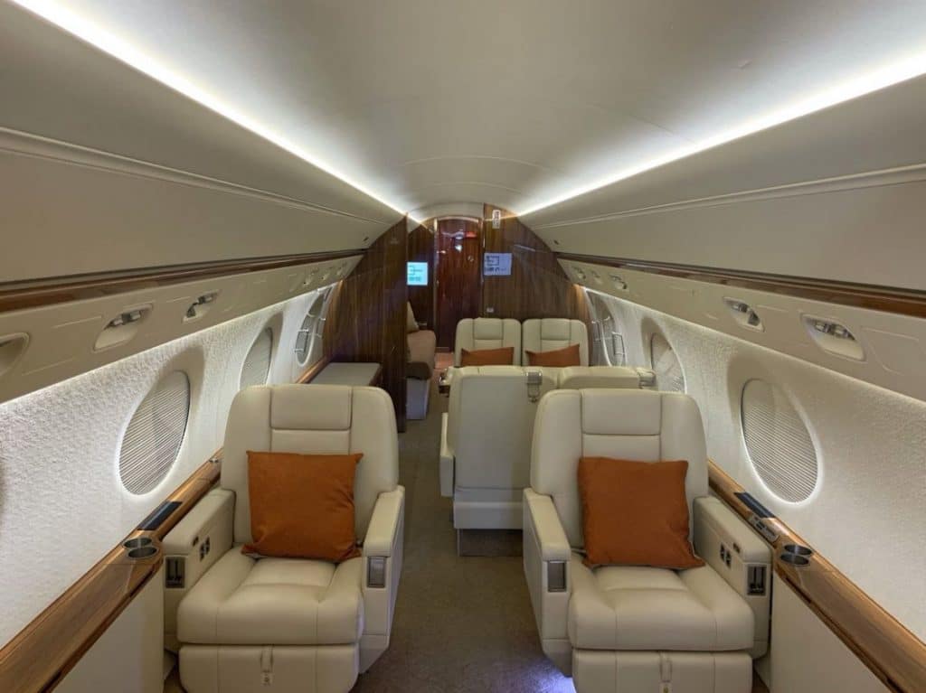 Eating on a private jet