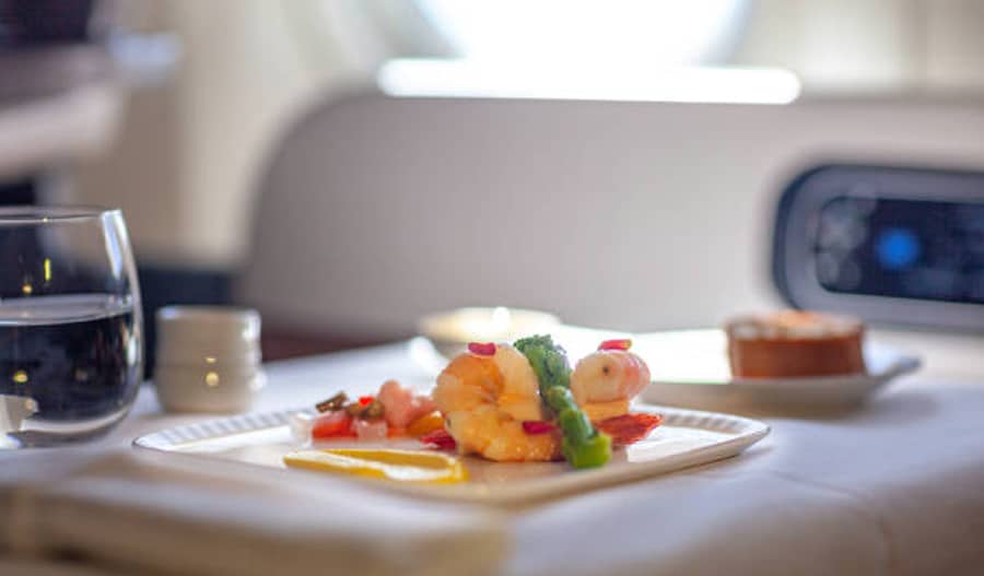 Eating on a private jet